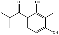 1-(2,4-二羟基-3-碘苯基)-2-甲基-1-丙酮 结构式