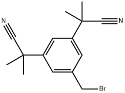 5-溴甲基-a,a,a',a'-四甲基-1,3-二乙氰基苯 结构式