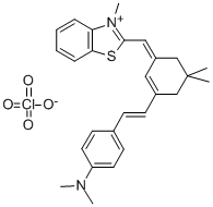 2-{6[-(4-Dimethylaminophenyl)-2,4-neopentenylene]-1,3,5-hexatrienyl}-3-methylbenzthiazoliumperchlorate 结构式