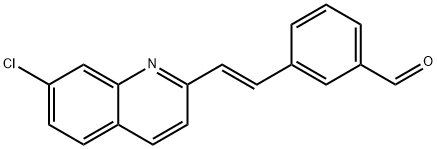 (E)-3-[2-(7-氯-2-喹啉基)乙烯基]苯甲醛 结构式