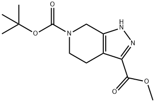 1,4,5,7-四氢-6H-吡唑并[3,4-C]吡啶-3,6-二羧酸 6-叔丁酯 3-甲酯 结构式