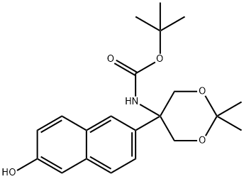 tert-butyl 5-(6-hydroxynaphthalen-2-yl)-2,2-diMethyl-1,3-dioxan-5-ylcarbaMate 结构式