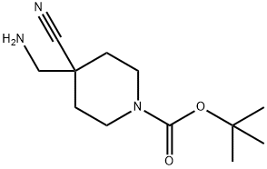 叔丁基4-(氨基甲基)-4-氰基哌啶-1-羧酸 结构式