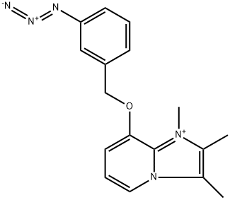 8-(3-azidophenylmethoxy)-1,2,3-trimethylimidazol(1,2-a)pyridinium 结构式