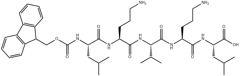 N-[(9H-FLUOREN-9-YLMETHOXY)CARBONYL]-L-LEUCYL-L-ORNITHYL-L-VALYL-L-ORNITHYL- L-LEUCINE 结构式