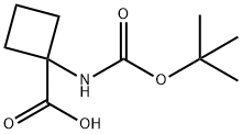 Boc-1-氨基环丁烷羧酸 结构式