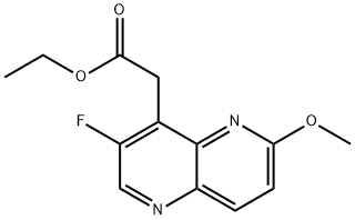 Ethyl2-(3-fluoro-6-Methoxy-1,5-naphthyridin-4-yl)acetate 结构式