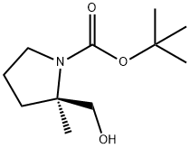 (2R)-2-(羟甲基)-2-甲基吡咯烷-1-羧酸叔丁酯 结构式