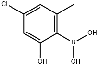 (4-氯-2-羟基-6-甲基苯基)硼酸 结构式