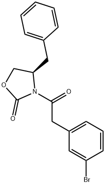 (S)-4-苄基-3-(2-(3-溴苯基)乙酰基)恶唑烷-2-酮 结构式