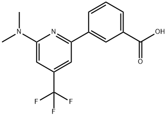 3-(6-Dimethylamino-4-trifluoromethyl-pyridin-2-yl)-benzoic acid 结构式