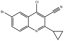 6-溴-4-氯-2-环丙基喹啉-3-甲腈 结构式