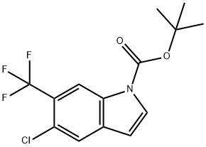 1-BOC-5-氯-6-三氟甲基-1H-吲哚 结构式