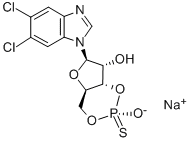 5,6-二氯-(1-Β-D-呋喃核糖基)苯并咪唑 3',5'-环状硫代单磷酸酯,SP-异构体钠盐 结构式