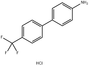 4'-(Trifluoromethyl)-[1,1'-biphenyl]-4-amine hydrochloride, 4-(4-Aminophenyl)benzotrifluoride hydrochloride, 4-[4-(Trifluoromethyl)phenyl]aniline hydrochloride 结构式