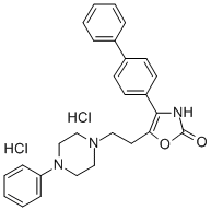 4-(1,1'-Biphenyl-4-yl)-5-(2-(4-phenyl-1-piperazinyl)ethyl)-2(3H)-oxazolone dihydrochloride 结构式