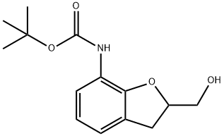 (2-(羟甲基)-2,3-二氢苯并呋喃-7-基)氨基甲酸叔丁酯 结构式