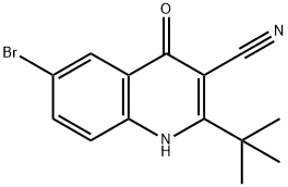 6-溴-2-叔丁基-4-氧代-1,4-二氢喹啉-3-甲腈 结构式