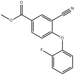 3-氰基-4-(2-氟苯氧基)苯甲酸甲酯 结构式