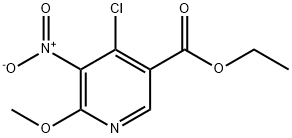 4-氯-6-甲氧基-5-硝基烟酸乙酯 结构式