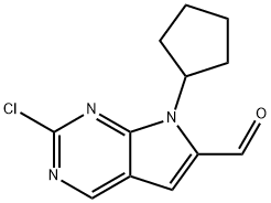 2-氯-7-环戊基-7H-吡咯并[2,3-D]嘧啶-6-甲醛 结构式
