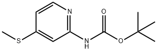 4-(甲硫基)吡啶-2-氨基甲酸叔丁酯 结构式