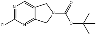 2-氯-5,7-二氢-6H-吡咯并[3,4-D]嘧啶-6-羧酸叔丁酯 结构式