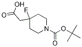 2-(1-(叔丁氧羰基)-4-氟哌啶-4-基)乙酸 结构式