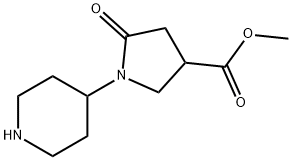 5-氧代-1-(哌啶-4-基)吡咯烷-3-羧酸酯甲酯 结构式