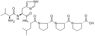 L-Proline, 1-(1-(1-(N-(N-L-valyl-L-histidyl)-L-leucyl)-L-prolyl)-L-pro lyl)- 结构式