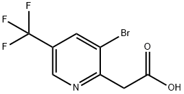 3-Bromo-5-(trifluoromethyl)pyridine-2-acetic acid 结构式