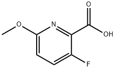 3-氟-6-甲氧基吡啶-2-羧酸 结构式