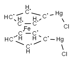 1,1'-双(氯化汞)二茂铁 结构式
