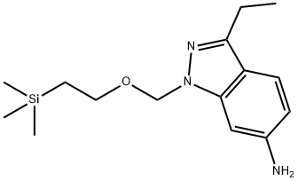 3-乙基-1-((2-(三甲基甲硅烷基)乙氧基)甲基)-1H-吲唑-6-胺 结构式