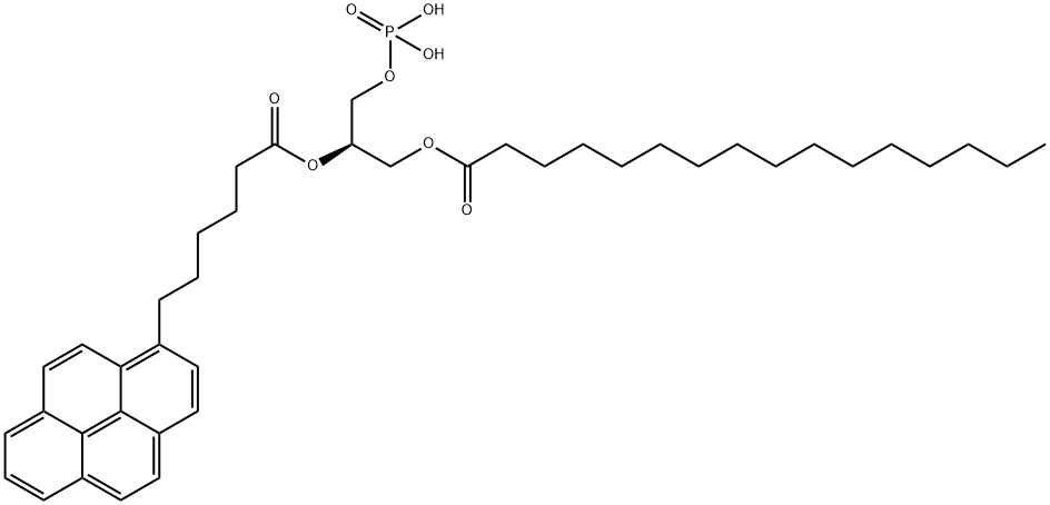 1-palmitoyl-2-(6-(pyren-1-yl)hexanoyl)-sn-glycero-3-phosphatidic acid 结构式