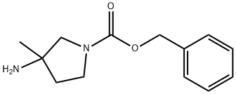 3-氨基-3-甲基-1-吡咯烷羧酸苯甲酯 结构式
