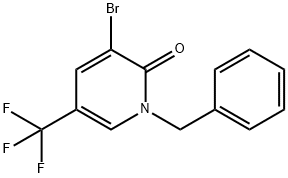 1-BENZYL-3-BROMO-5-(TRIFLUOROMETHYL)PYRIDIN-2(1H)-ONE 结构式
