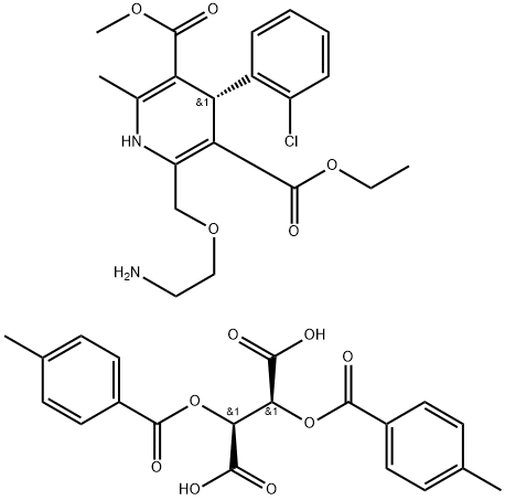 (S)-Amlodipine Di-p-Toluoyl-D-tartrate 结构式