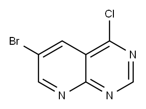 6-溴-4-氯吡啶并[2,3-D]嘧啶 结构式