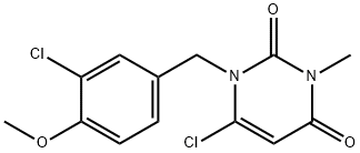 6-CHLORO-1-[(3-CHLORO-4-METHOXYPHENYL)METHYL]-3-METHYL-2,4(1H,3H)-PYRIMIDINEDIONE 结构式