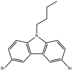 3,6-二溴-9-丁基-9H-咔唑 结构式