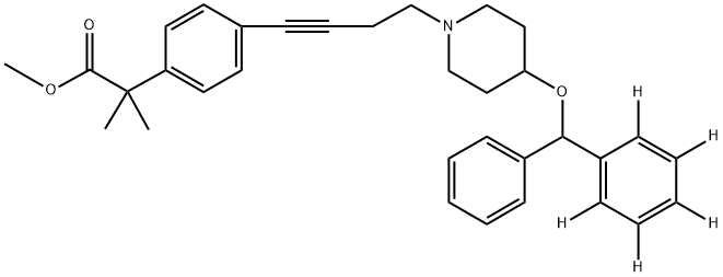 4-[4-[4-(Diphenylmethoxy-d5)-1-piperidinyl]-1-butyne]-α,α-dimethyl-benzeneacetic Acid Methyl Ester 结构式