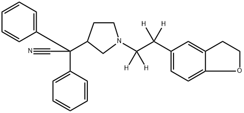 1-[2-(2,3-Dihydro-5-benzofuranyl)ethyl-d4]-α,α-diphenyl-3-pyrrolidineacetonitrile 结构式