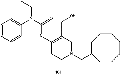 1-(1-(cyclooctylMethyl)-5-(hydroxyMethyl)-1,2,3,6-tetrahydropyridin-4-yl)-3-ethyl-1H-benzo[d]iMidazol-2(3H)-one hydrochloride 结构式