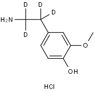 3-甲氧基酪胺盐酸盐-D4 结构式