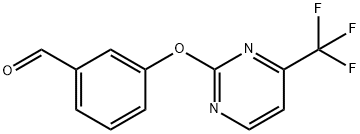 3-{[4-(Trifluoromethyl)pyrimidin-2-yl]oxy}benzaldehyde 结构式