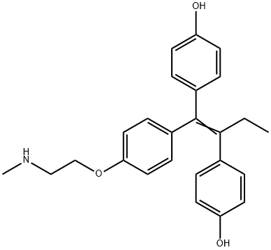 (E/Z)-4,4’-Dihydroxy-N-desmethyl Tamoxifen 结构式