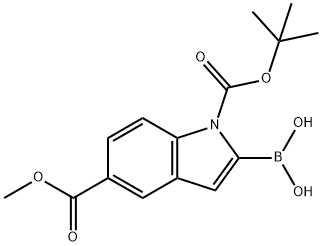 1-BOC-5-(METHOXYCARBONYL)INDOLE-2-BORONIC ACID 结构式