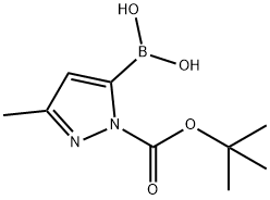 1-(叔丁氧羰基)-3-甲基吡唑-5-硼酸 结构式