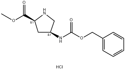 (2S,4S)-4-CBZ-aMino Pyrrolidine-2-carboxylic acid Methylester-2HCl 结构式